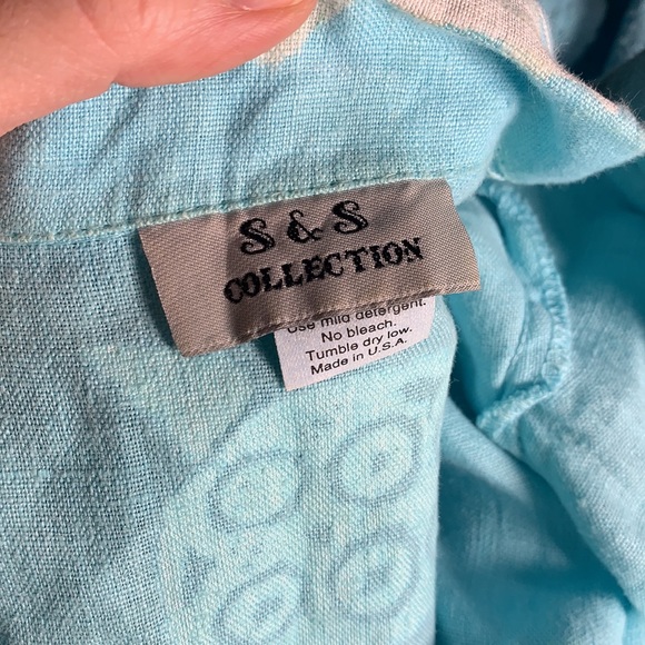 VINTAGE, linen, beachy, dress and button up shirt set!! - Picture 9 of 13